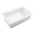 SINKOLOGY Jackson 4-Hole Drop-In Single Bowl Fireclay Kitchen Sink