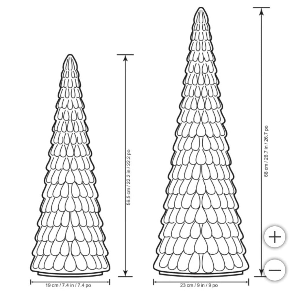 LED Glass Holiday Trees, Set of 2