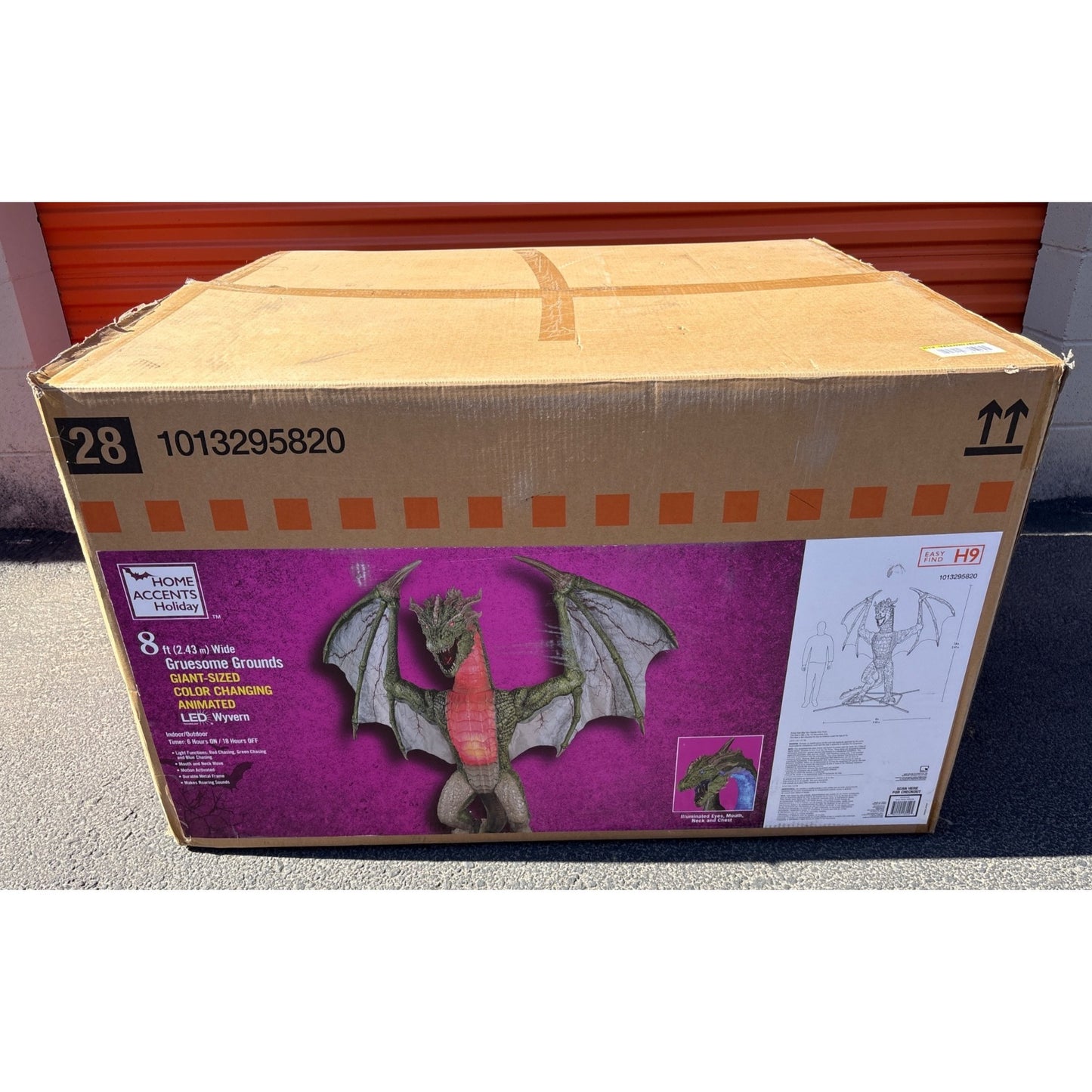 8 Ft Giant-Sized Animated Wyvern With Color-Changing LED Lights & Roaring Sounds– Local Pickup Only