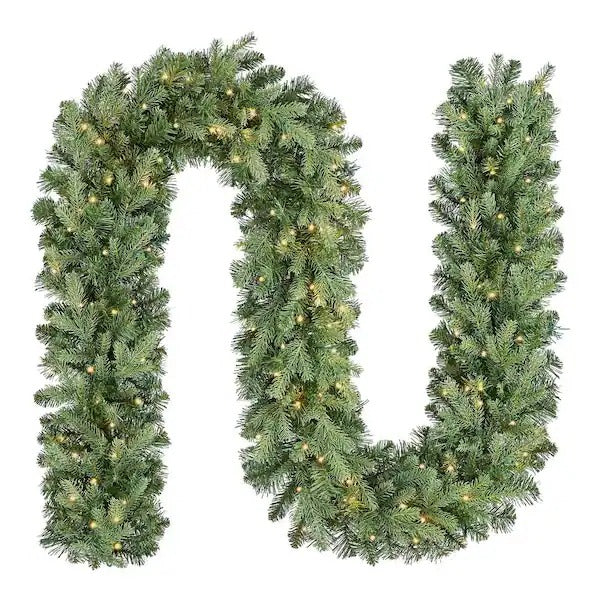Home Decorators Collection 9 ft. Pre-Lit LED Grand Duchess Balsam Fir Artificial Christmas Garland