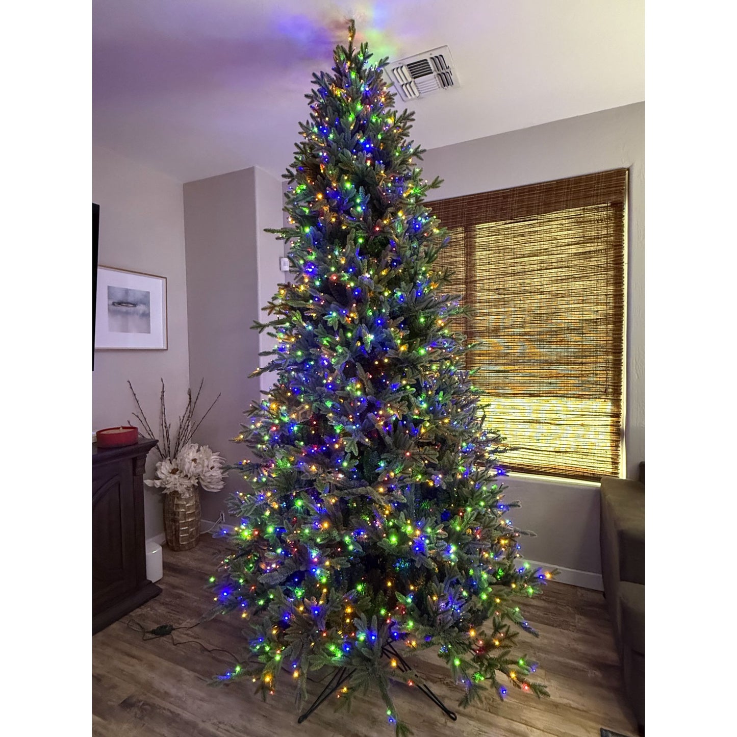 9ft Pre-Lit Aspen EZ Connect Artificial Christmas Tree, Color-Changing Micro LED Lights