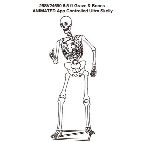 6.5ft Grave & Bones LED App Controlled Ultra Skelly 1013295819 Part C & B Feet