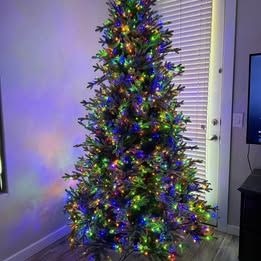 7.5ft Radiant Mirco LED White and Multi-Color Christmas Tree- Open Box