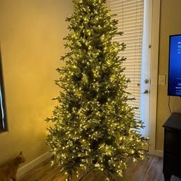 7.5ft Radiant Mirco LED White and Multi-Color Christmas Tree- Open Box
