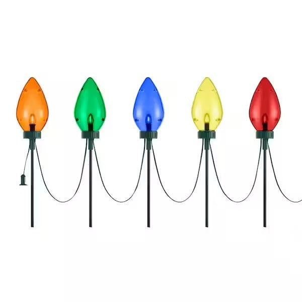 Home Accents Holiday 20 in. Multi-Colored Giant C7 LED Pathway Lights