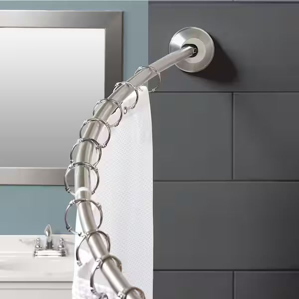 Zenna Home72 in. Rustproof High-Grade Stainless Steel Dual Mount Curved Shower Curtain Rod