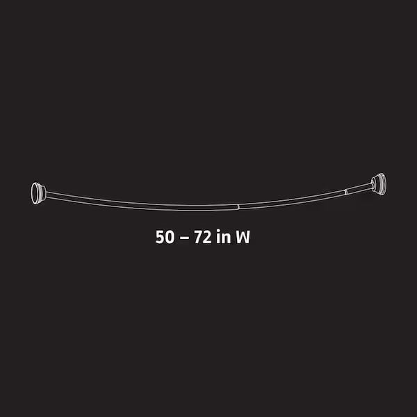 Zenna Home72 in. Rustproof High-Grade Stainless Steel Dual Mount Curved Shower Curtain Rod