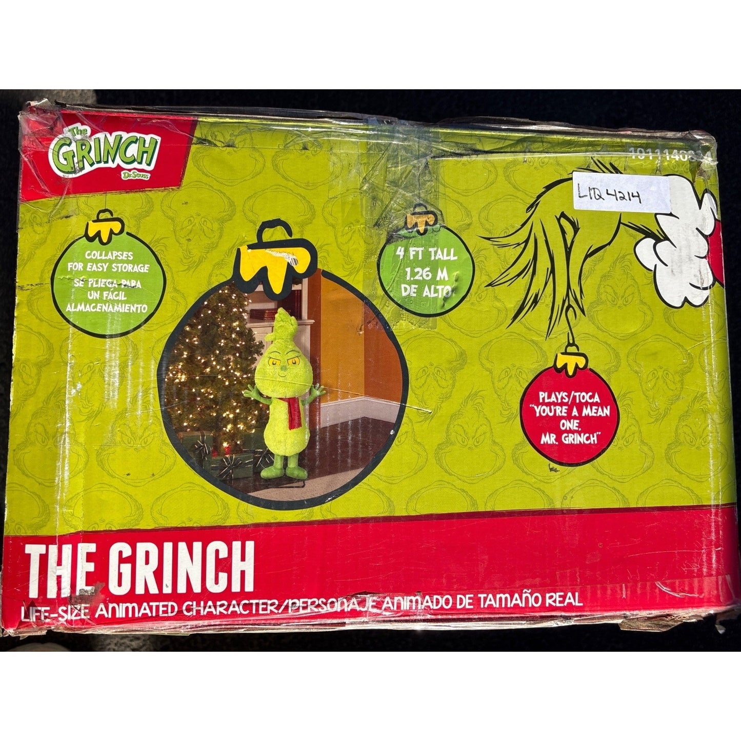 The Grinch Animated Decor 4ft Tall Life-Size Dancing Singing Character
