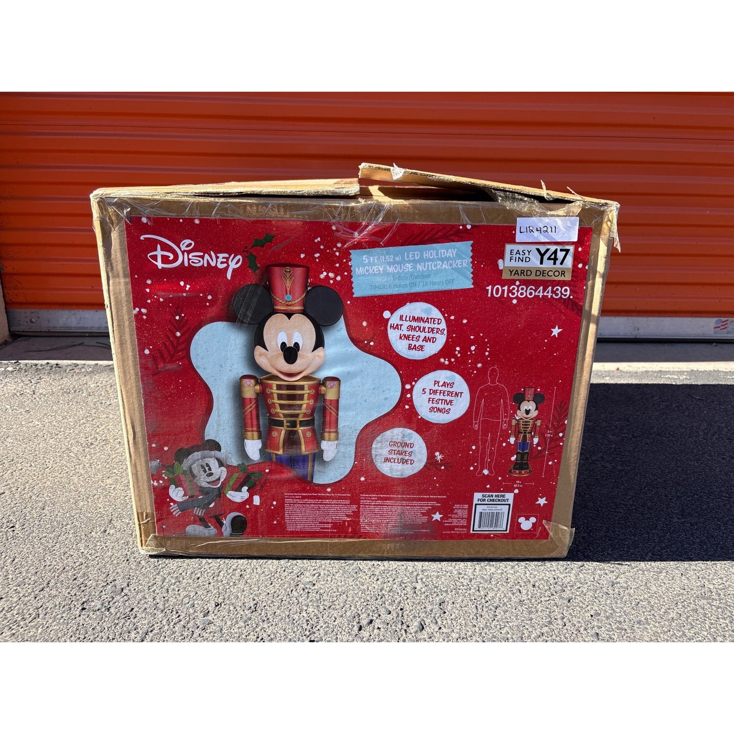 5 Ft. LED Holiday Mickey Mouse Nutcracker Holiday Yard Decoration Y47