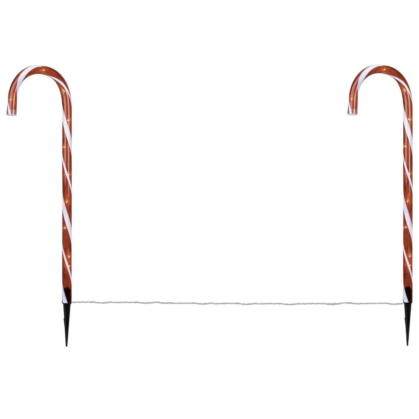 Set Of 8 Northlight Candy Cane Pathway Markers W/ 8 Light Functions 24" Tall