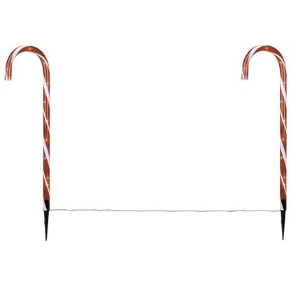 Set Of 8 Northlight Candy Cane Pathway Markers W/ 8 Light Functions 24" Tall