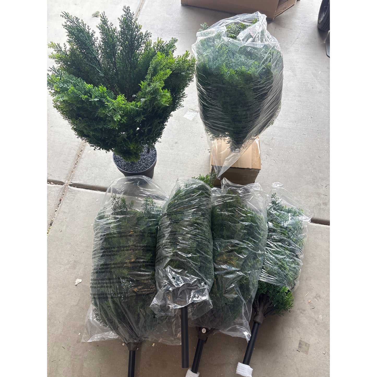 4ft UV Resistant Cedar Tree 2-Pack Artificial Plants Ideal For Indoor/Outdoor Use Nearly Natural