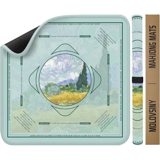 Mahjong Mat 31.5 Inch Square Golden Field