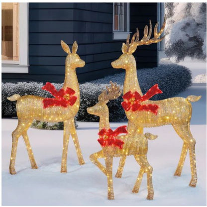 High Quality Deer Family W/756 LED and Twinkle Lights Holiday Decoration Set