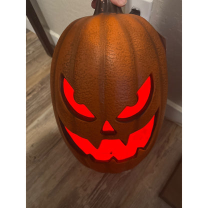 16-Inch Plug-In LED Halloween Jack-O-Lantern With Spooky Face Indoor/Outdoor Decoration