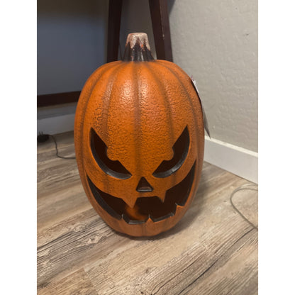16-Inch Plug-In LED Halloween Jack-O-Lantern With Spooky Face Indoor/Outdoor Decoration