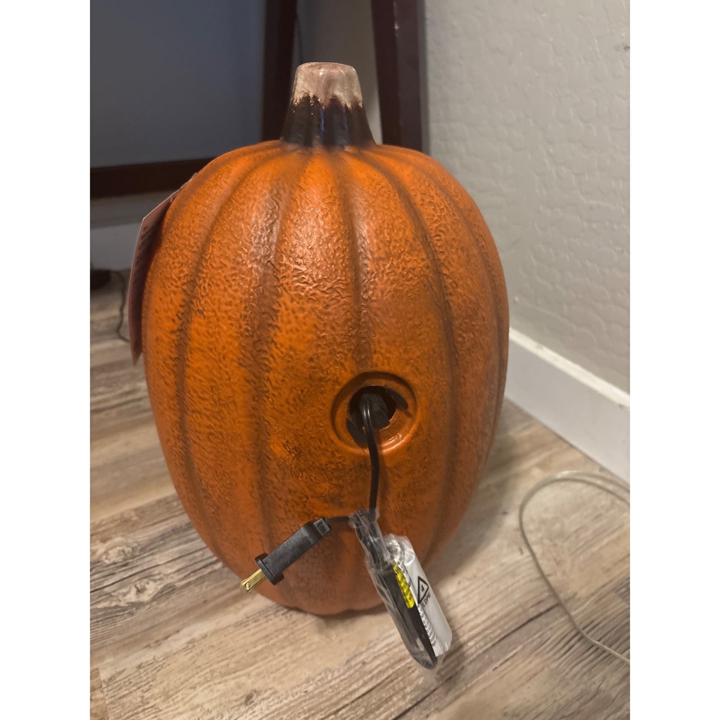 16-Inch Plug-In LED Halloween Jack-O-Lantern With Spooky Face Indoor/Outdoor Decoration