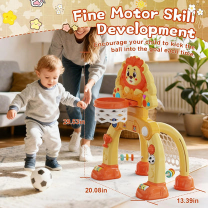 Toddler Basketball Hoop Soccer Goal for Kids 1-3