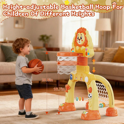 Toddler Basketball Hoop Soccer Goal for Kids 1-3