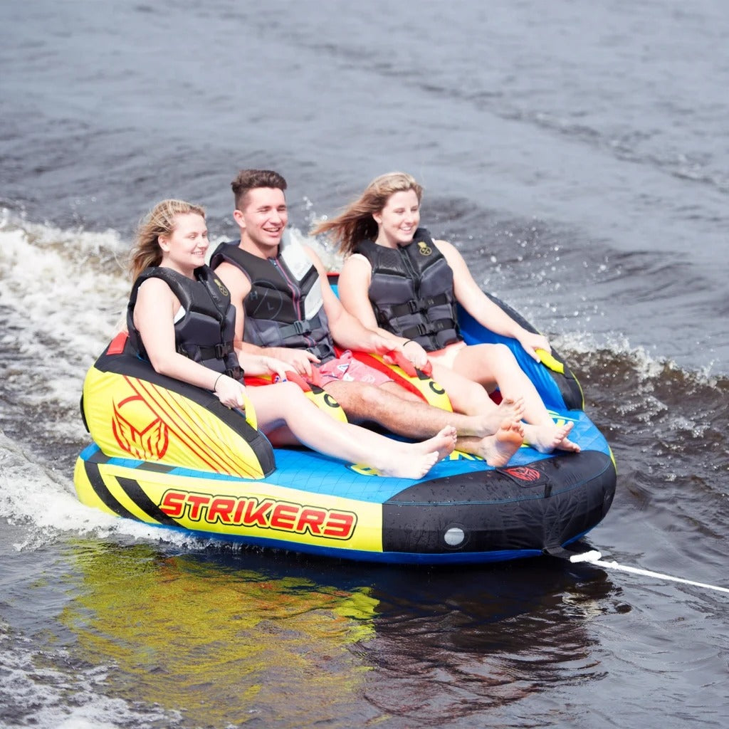 HO Sports Striker 3-Person Inflatable Towable With Pump & 50 Ft Tow Rope