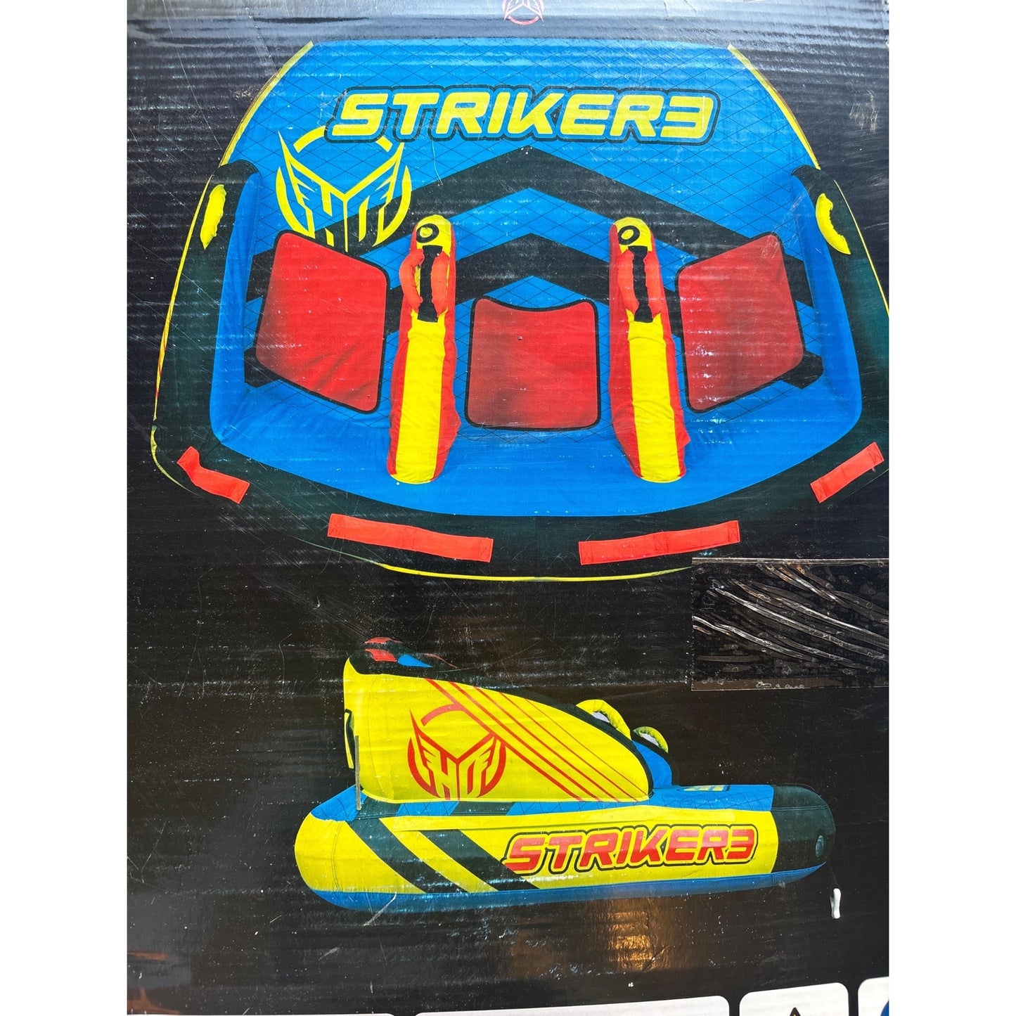 HO Sports Striker 3-Person Inflatable Towable With Pump & 50 Ft Tow Rope