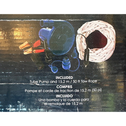 HO Sports Striker 3-Person Inflatable Towable With Pump & 50 Ft Tow Rope