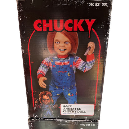 Classic 3.5 Ft Animated Chucky Doll Indoor Use Only Motion Activated Speaks 3 Phrases