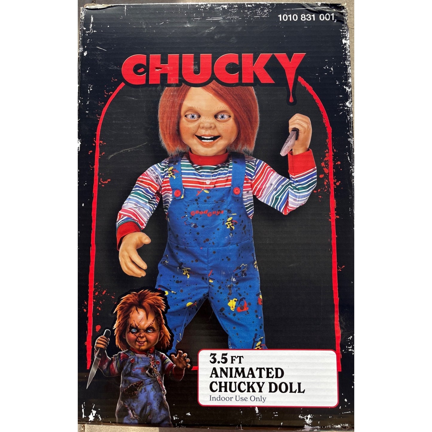 Classic 3.5 Ft Animated Chucky Doll Indoor Use Only Motion Activated Speaks 3 Phrases