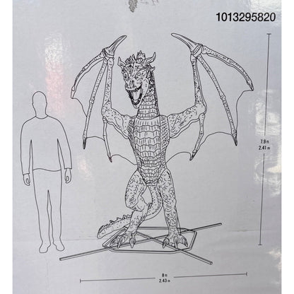 8 Ft Giant-Sized Animated Wyvern With Color-Changing LED Lights & Roaring Sounds– Local Pickup Only