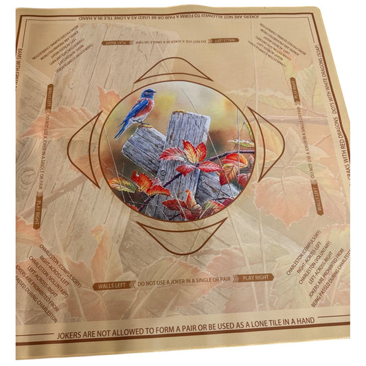 Mahjong Mat 31.5 Inch Square Autumn Bluebird