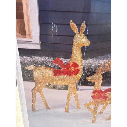 Deer Family With Twinkle Lights Outdoor LED Holiday Decoration Set