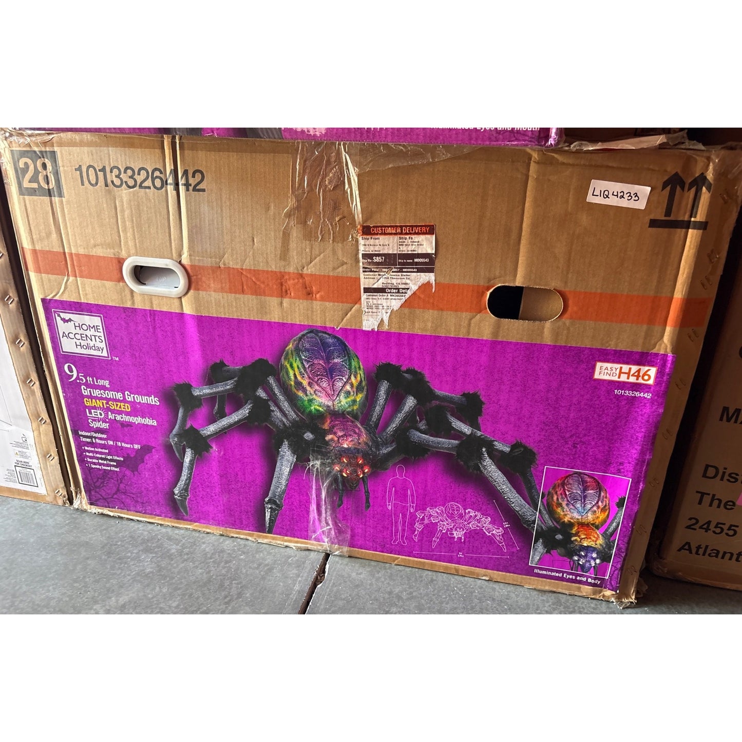 Home Accents Holiday Giant 9.5 Ft LED Arachnophobia Spider With Lights & Sounds Local Pickup Only