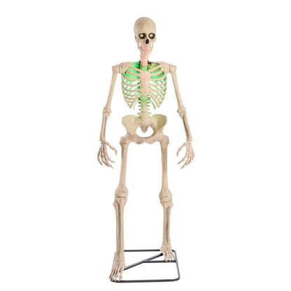 Used 6.5 Ft. Grave & Bones Animated LED App Controlled Ultra Skelly with LifeEyes LCD Eyes H23