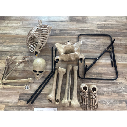 Used 6.5 Ft. Grave & Bones Animated LED App Controlled Ultra Skelly with LifeEyes LCD Eyes H23