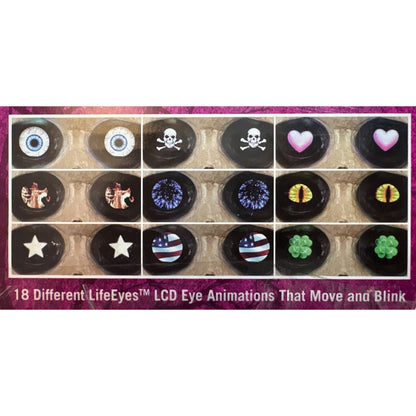 Used 6.5 Ft. Grave & Bones Animated LED App Controlled Ultra Skelly with LifeEyes LCD Eyes H23