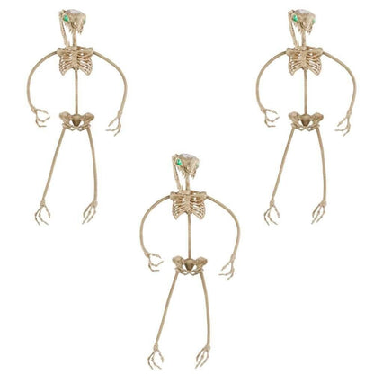 Posable Skeleton Snake With Glowing Green Eyes - Halloween Decoration - 5 Ft Tall