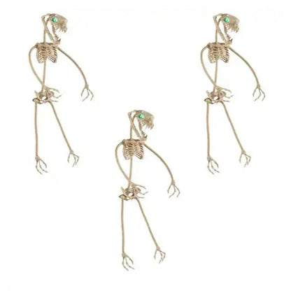 Posable Skeleton Snake With Glowing Green Eyes - Halloween Decoration - 5 Ft Tall