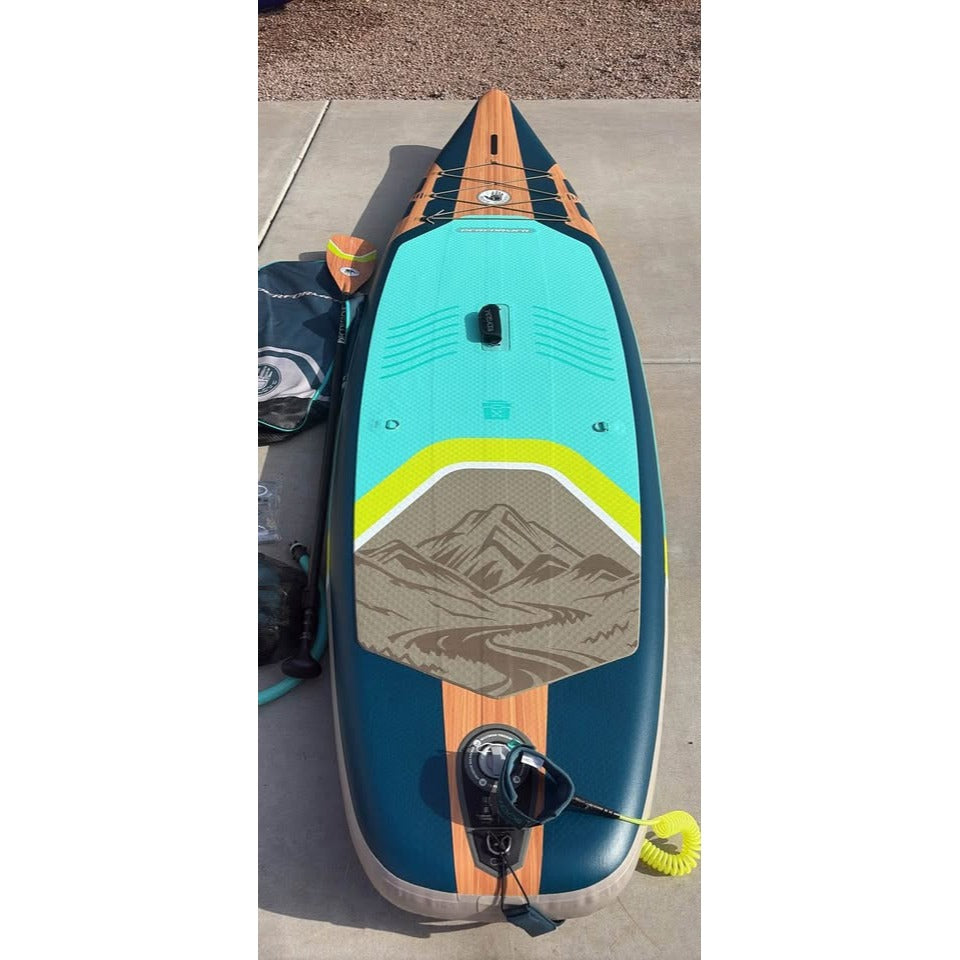 Like New- Performer 11' Inflatable Paddle Board w/ Kit- Deep Sea/Isle Green