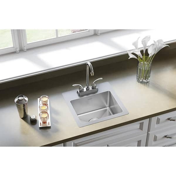 Elkay 15 in. Drop-In/Undermount Single Bowl 20-Gauge Stainless Steel Sink Only