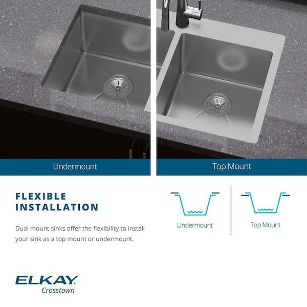Elkay 15 in. Drop-In/Undermount Single Bowl 20-Gauge Stainless Steel Sink Only