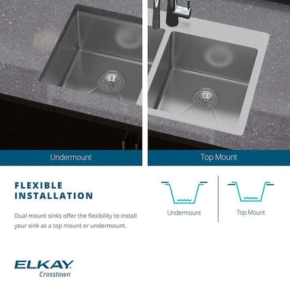 Elkay 15 in. Drop-In/Undermount Single Bowl 20-Gauge Stainless Steel Sink Only