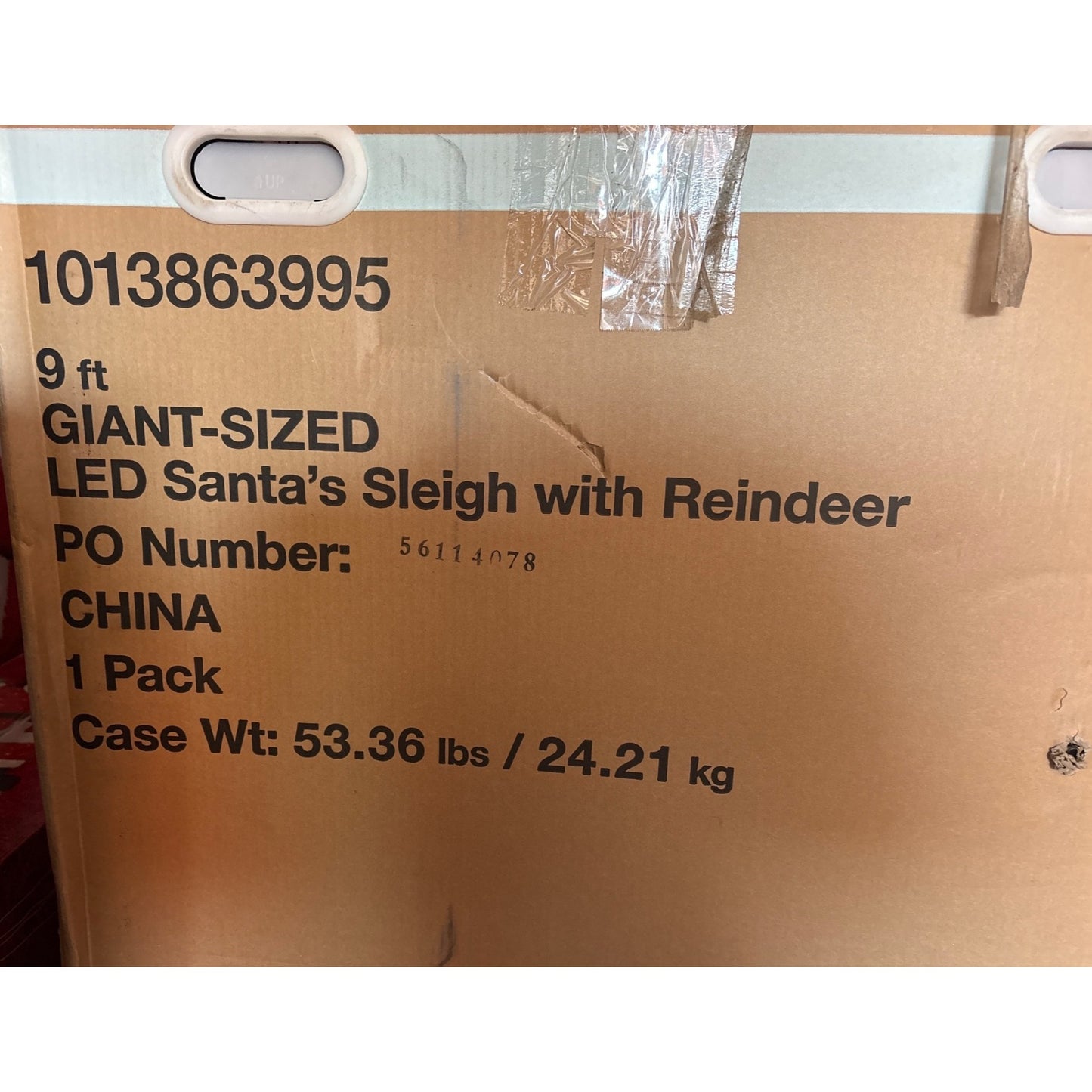 Home Depot 9 ft Giant Sized LED Santas Sleigh with Reindeer Holiday 2025