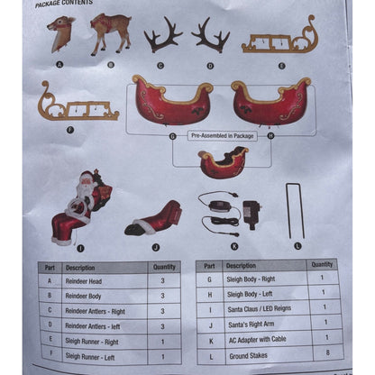 Home Depot 9 ft Giant Sized LED Santas Sleigh with Reindeer Holiday 2025