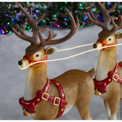 Home Depot 9 ft Giant Sized LED Santas Sleigh with Reindeer Holiday 2025