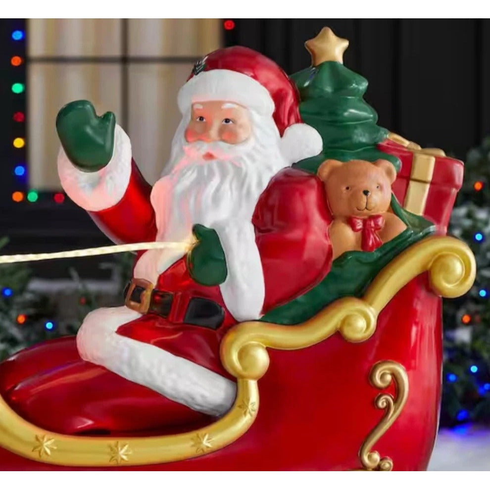Home Depot 9 ft Giant Sized LED Santas Sleigh with Reindeer Holiday 2025