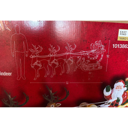Home Depot 9 ft Giant Sized LED Santas Sleigh with Reindeer Holiday 2025