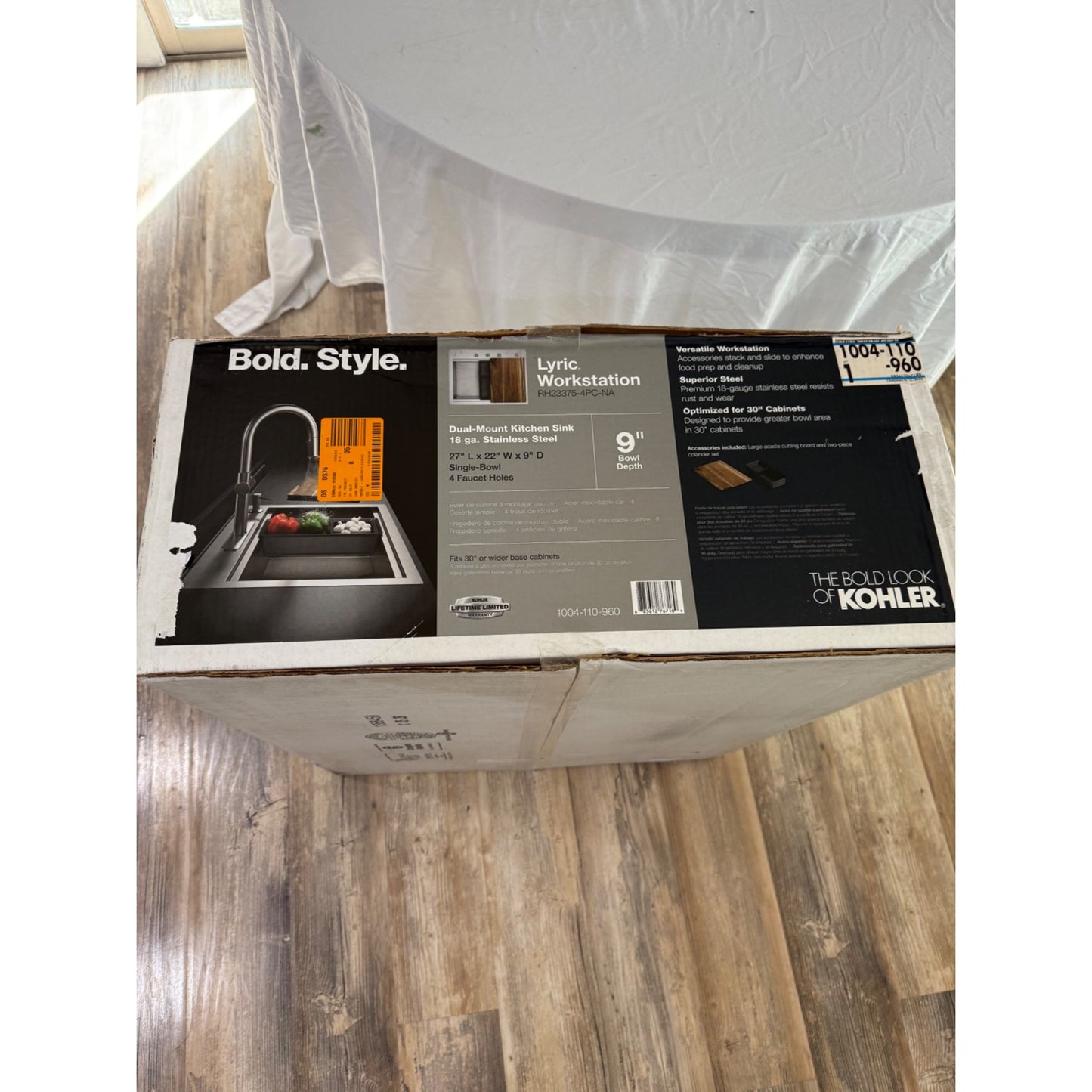 Lyric 27 in. Stainless Steel 18-Gauge Drop in/Undermount Workstation Single Bowl Kitchen Sink with Accessories