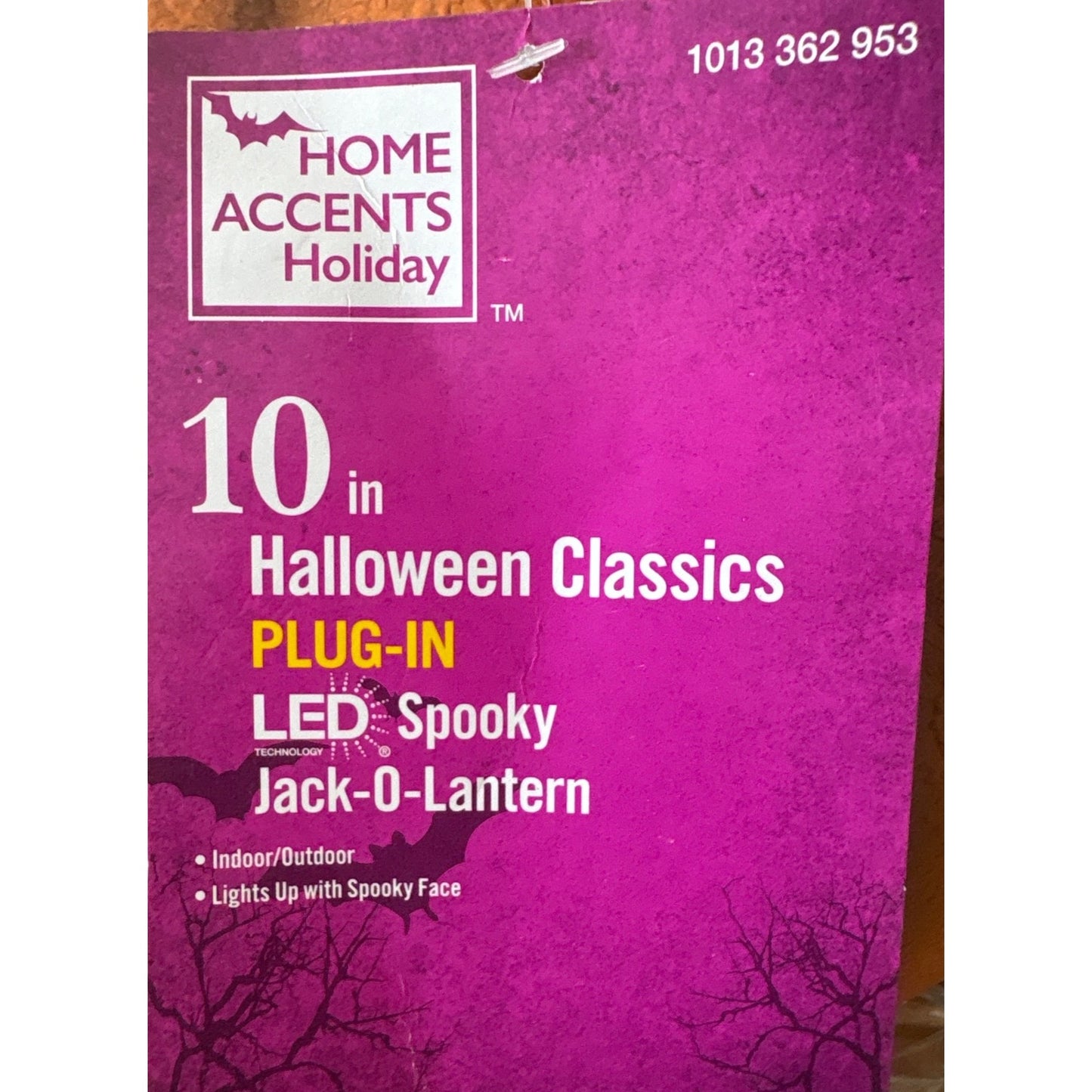 10-Inch LED Plug-In Spooky Jack-O-Lantern Halloween Decoration For Indoor/Outdoor Use
