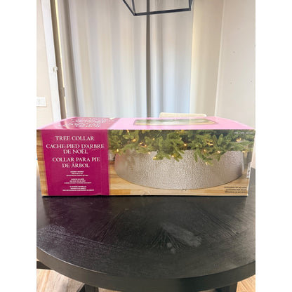 Christmas Silver Metal Tree Collar 33-in W X 10-in H