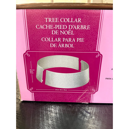 Christmas Silver Metal Tree Collar 33-in W X 10-in H